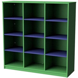 Zealand 12 Cube Storage Unit Green/Blue 1200x400x1200mm