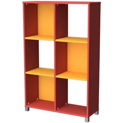 Zealand 6 Cube Storage Unit Red/Yellow 800x400x1250mm