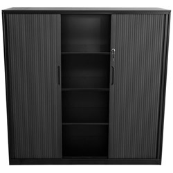 Proceed 4 Tier Tambour With PVC Doors Black 900mm