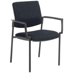 Venice Linea Visitor Chair With Arms Keylargo Fabric/Storm/Black
