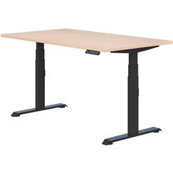 Summit II Electric Single User Height Adjustable Desk 1800mm Refined Oak/Matt Black