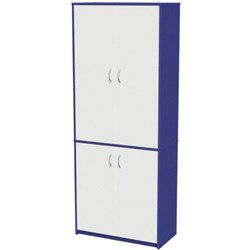 Zealand Teacher's Wall Unit 4 Door Blue/White 800x400x2000mm