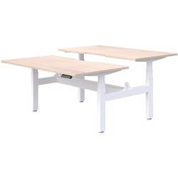 Summit II 2 Pod B2B Electric Height Adjustable Desk 1800mm Refined Oak/White