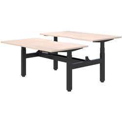 Summit II 2 Pod B2B Electric Height Adjustable Desk 1800mm Refined Oak/Black