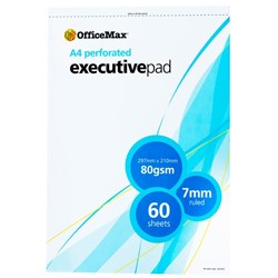 OfficeMax A4 Executive Pad 80gsm White 60 Sheets FSC