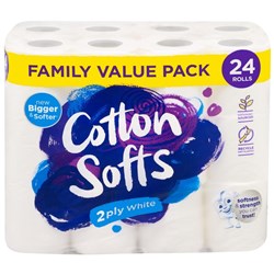 CottonSofts Family Value Pack Toilet Tissue 2 Ply, Pack of 24
