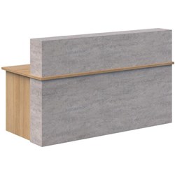 Block Reception 1800x900x1100mm Cured Concrete/Classic Oak