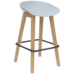 Konfurb Pala Bar Stool 730mm Polypropylene Grey/Natural Wood