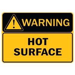 Caution Hot Surface Safety Sign 250x250mm