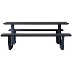 Tahoe Outdoor Table With Benches 1600x830mm Charcoal