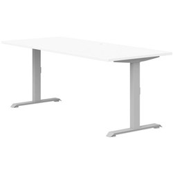 Summit II Single User Desk Cable Port 1200mm Snowdrift/Silver