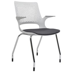 Konfurb Harmony Visitor Chair With Arms Light Grey/Charcoal/Chrome