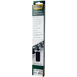 Fellowes 6mm Binding Coils 21 Ring Black, Box of 25