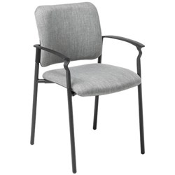 Eden Office Polo Plus Visitor Chair With Arms Keylargo Fabric/Ash