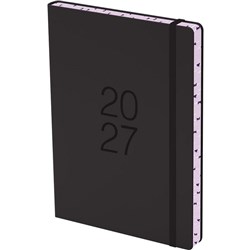 Collins A51 Coloured Edge Diary A5 1 Day Per Page 2025 Black
