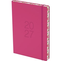 Collins A51 Coloured Edge Diary A5 1 Day Per Page 2025 Pink