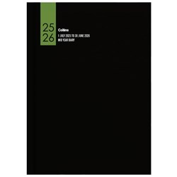 Collins A41A Mid Year Diary A4 1 Day To A Page 1 July 2025 to 30 June 2026 Black