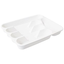 Connoisseur Plastic Cutlery Tray 5 Compartment White