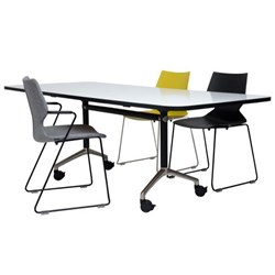 Boyd Visuals Whiteboard Flip Table 1800mm Porcelain/Black