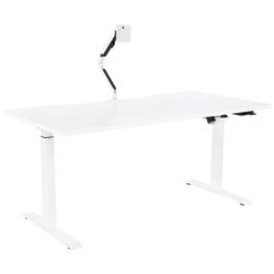 Breeze Active Electric Height Adjustable Desk Monitor Arm Bluetooth 1600mm White/White