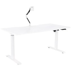Breeze Active Electric Height Adjustable Desk Monitor Arm Bluetooth 1800mm White/White