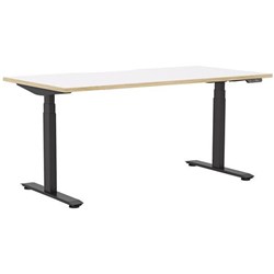 Klever Pro Electric Single User Height Adjustable Desk 1500mm Snowdrift/Classic Oak/Black