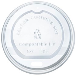 Compostable Lids for 180ml & 240ml Hot Paper Cups, Pack of 50