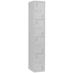 Precision Classic Locker 4 Tier Latch Lock 300mm Silver Grey