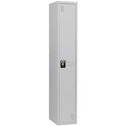 Precision Classic Locker 1 Tier Flush Latch Lock 375mm Silver Grey