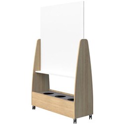 Fiord Whiteboard Mobile & Planter Shelf 1220mm Classic Oak