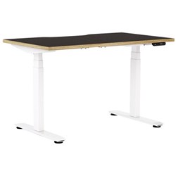 Klever Pro Electric Single User Height Adjustable Desk 1200mm Black/Classic Oak/White