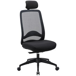 Buro Vela Task Chair With Head Rest High Mesh Back Black