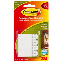 Command™ Picture Hanging Strips Small, Pack of 4 Sets