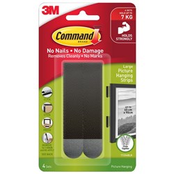 Command™ Picture Hanging Strips Large Black, Pack of 4 Sets