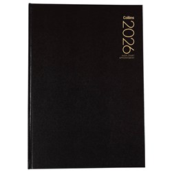 Collins A43 1 Hour Appointment Diary A4 Week To View 2026 Black