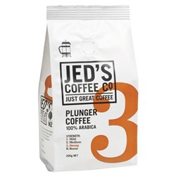 Jed's Coffee Co. No. 3 Strong Ground Plunger & Filter Coffee 200g