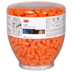3M™ 1100 BT Earplugs Class 3 Dispenser Refill, Bottle of 500 Pairs