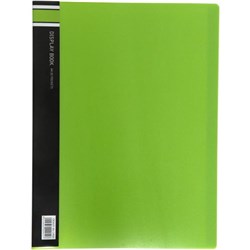 FM Vivid A4 Display Book 20 Pocket Lime Green