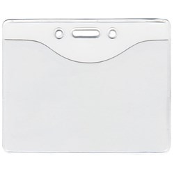 OfficeMax Security ID Card Holder Heavy Duty Vinyl Landscape 60x85mm, Pack of 10