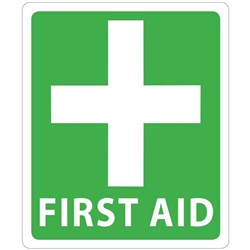First Aid Self-Adhesive Safety Sign 105x125mm