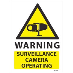 Warning Surveillance Camera Operating Sign 230x300mm