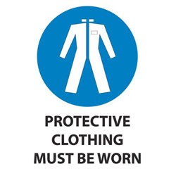 Protective Clothing Must Be Worn Safety Sign 230x300mm