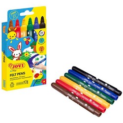 Jovi Maxi Felt Tip Markers Assorted Colours, Pack of 6