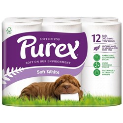 Purex Toilet Tissue 2 Ply, Pack of 12