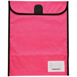 Warwick Homework Book Bag Hook & Loop XL 450x360mm Pink