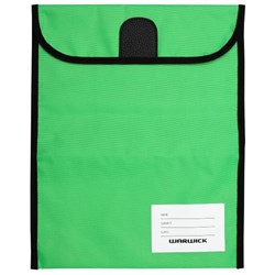 Warwick Homework Book Bag Hook & Loop XL 450x360mm Green