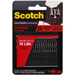 Scotch® 6731 Extreme Fastener Strips Black 25mm x 76mm, Pack of 2