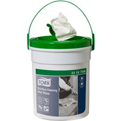Tork Surface Cleaning Wet Wipes, Tub of 72 Sheets
