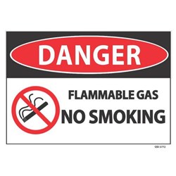Danger Flammable Gas No Smoking Safety Sign 340x240mm