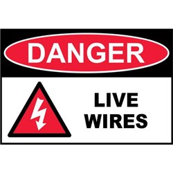 Danger Live Wires Safety Sign 340x240mm